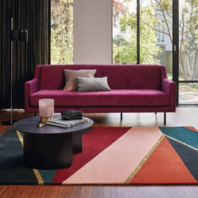 Rug Sahara 56105 Burgundy Hand Tufted Wool for Livingroom, Bedroom, Diningroom, lounge - 140cm X 200cm  (4.5 ft. X 6.5 ft.)