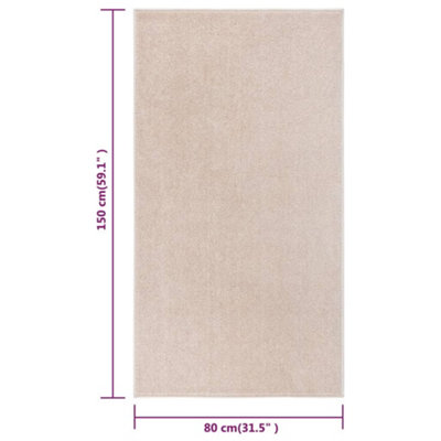 Buy Rug Short Pile 80x150 cm Dark Beige at B&Q
