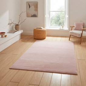 Rug Snug Blush Modern Super Soft Plain Polypropylene for Livingroom, Bedroom, Dining room,- 80cm x 150cm (2.6 ft. X 4.9 ft.)