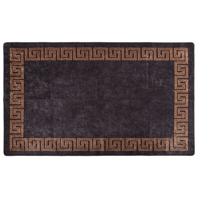 Rug Washable 120x180 cm Black and Gold Anti Slip