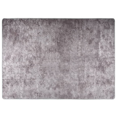 Rug Washable 120x180 cm Grey Anti Slip | DIY at B&Q