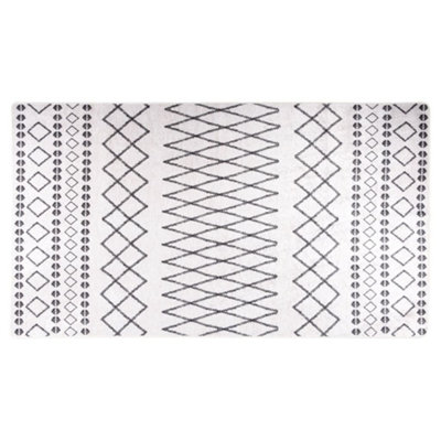 Rug Washable 190x300 cm Black and White Anti Slip