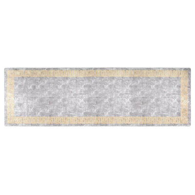 Rug Washable 80x300 cm Grey Anti Slip