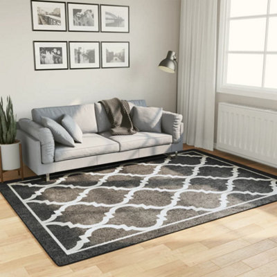 Rug Washable Black and White 160x230 cm Anti Slip