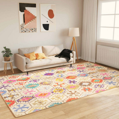 Rug Washable Multicolour 190x300 cm Anti Slip