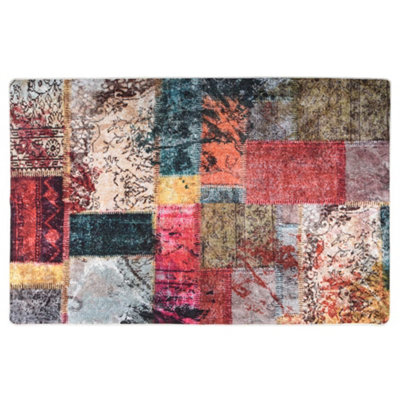 Rug Washable Patchwork 80x150 cm Multicolour Anti Slip