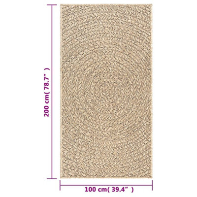 Rug ZIZUR 100x200 cm Jute Look Indoor and Outdoor - 8