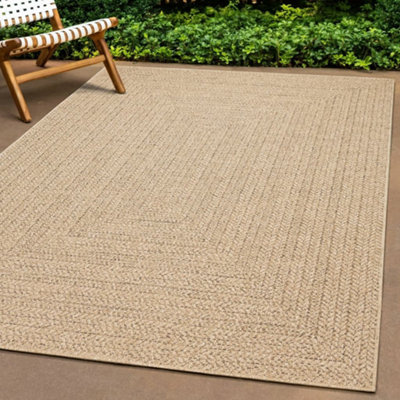 Rug ZIZUR 120x120 cm Jute Look Indoor and Outdoor