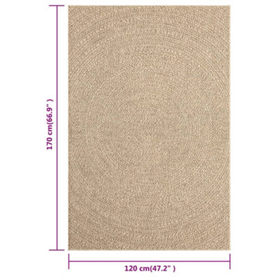 Rug ZIZUR 120x170 cm Jute Look Indoor and Outdoor