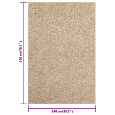 Rug ZIZUR 140x200 cm Jute Look Indoor and Outdoor