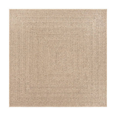 Rug ZIZUR 240x240 cm Jute Look Indoor and Outdoor - 4