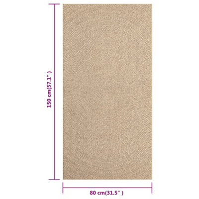 Rug ZIZUR 80x150 cm Jute Look Indoor and Outdoor