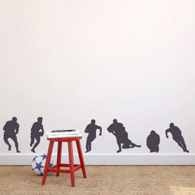 Rugby Wall Sticker Colour in Grey