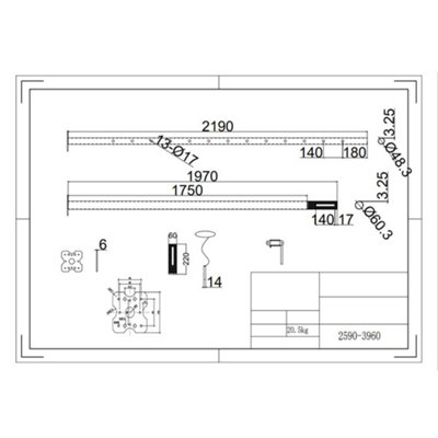 Rugged Adjustable Telescopic Steel Support Rod 396cm