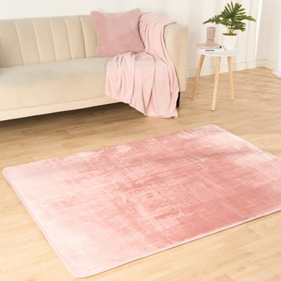 Rugs for Living Room Soft Plush Mat Large Carpet, Blush - 120 x 170cm