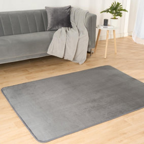 Rugs for Living Room Soft Plush Mat Large Carpet, Charcoal - 120 x 170cm