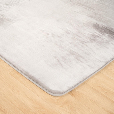 Rugs for Living Room Soft Plush Mat Large Carpet, Silver - 160 x 230cm