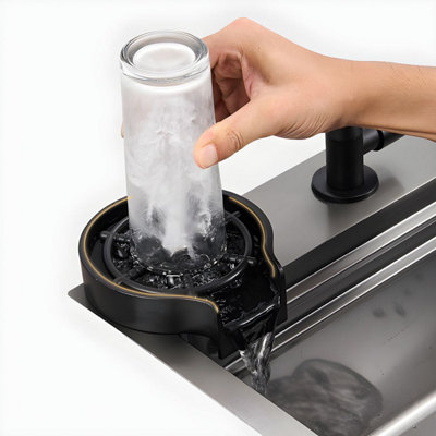 RUMO Waterfall Sink Piano 2 Key Kitchen Sink with LED Digital Display ...