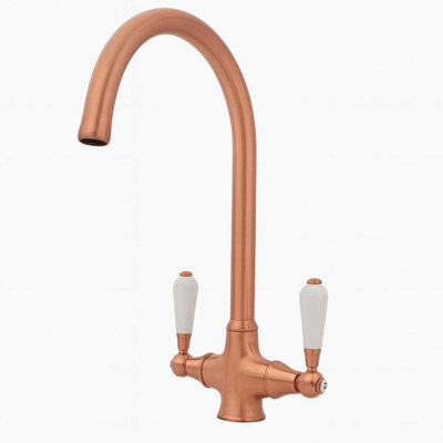 Rune Copper Kitchen Tap with Single Lever, Smooth Flow Control for Busy Home Kitchens