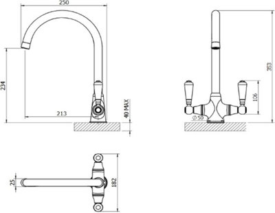 Rune Copper Kitchen Tap with Single Lever, Smooth Flow Control for Busy Home Kitchens