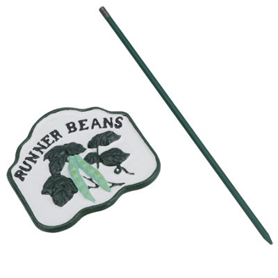 Runner Beans Vegetable Sign Marker Label Cast Iron Plant Garden Yard ...