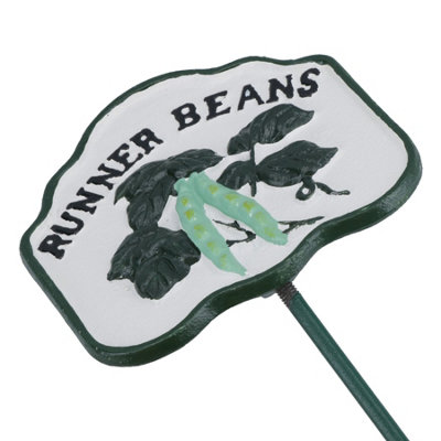 Runner Beans Vegetable Sign Marker Label Cast Iron Plant Garden Yard ...