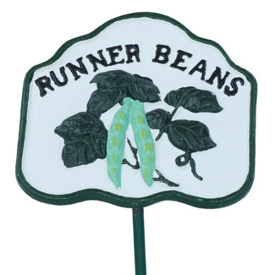 Runner Beans Vegetable Sign Marker Label Cast Iron Plant Garden Yard ...