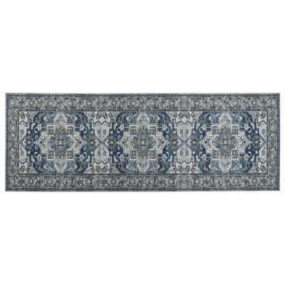 Runner Rug 70 x 200 cm Grey and Blue KOTTAR | DIY at B&Q