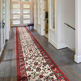 runrug Carpet Runner - Long Hallway Runner - 180cm x 60cm - Persian, Cream
