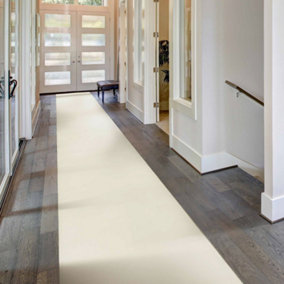 runrug Carpet Runner - Long Hallway Runner - 180cm x 60cm - Plain, Cream