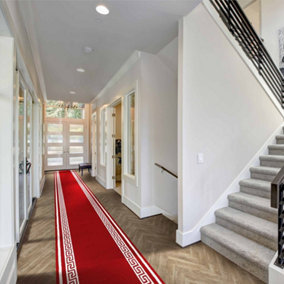 runrug Carpet Runner - Long Hallway Runner - 180cm x 70cm - Key, Red