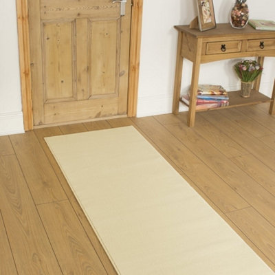 runrug Carpet Runner - Long Hallway Runner - 210cm x 70cm - Plain, Cream