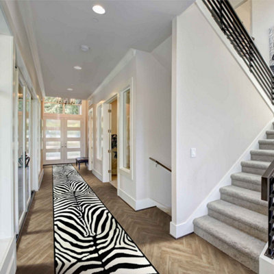 runrug Carpet Runner - Long Hallway Runner - 270cm x 60cm - Zebra, Print