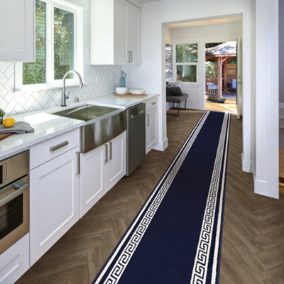 runrug Carpet Runner - Long Hallway Runner - 270cm x 70cm - Key, Blue