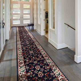 runrug Carpet Runner - Long Hallway Runner - 360cm x 80cm - Persian, Blue