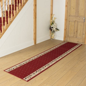 runrug Carpet Runner - Long Hallway Runner - 390cm x 70cm - Pin, Red