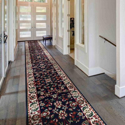 runrug Carpet Runner - Long Hallway Runner - 600cm x 60cm - Persian, Blue