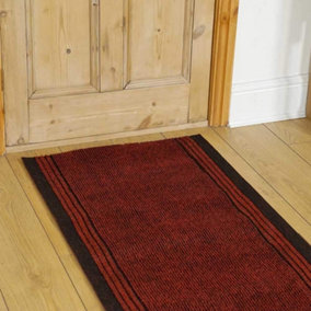 runrug Carpet Runner - Non-Slip Hallway Runner - 150cm x 80cm - Inca, Red