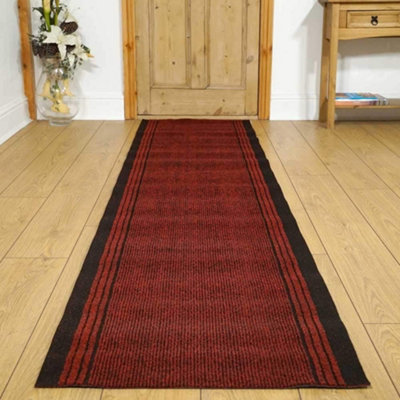 runrug Carpet Runner - Non-Slip Hallway Runner - 180cm x 66cm - Inca, Red