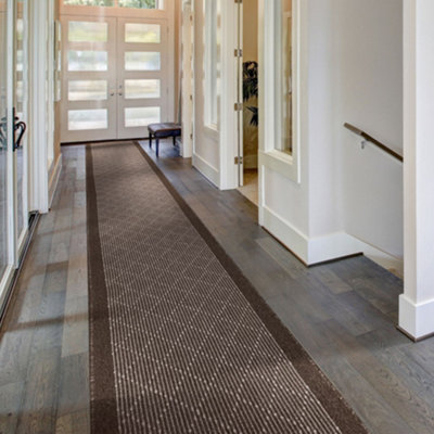 runrug Carpet Runner - Non-Slip Hallway Runner - 300cm x 66cm - Boulevard, Brown