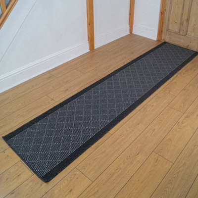 runrug Carpet Runner - Non-Slip Hallway Runner - 330cm x 66cm - Boulevard, Black