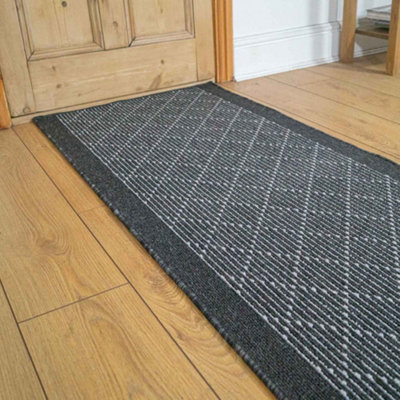 runrug Carpet Runner - Non-Slip Hallway Runner - 330cm x 66cm - Boulevard, Black