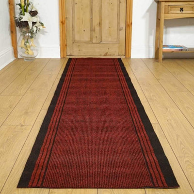 runrug Carpet Runner - Non-Slip Hallway Runner - 360cm x 66cm - Inca, Red