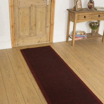 runrug Carpet Runner - Non-Slip Hallway Runner - 360cm x 80cm - Aztec, Red