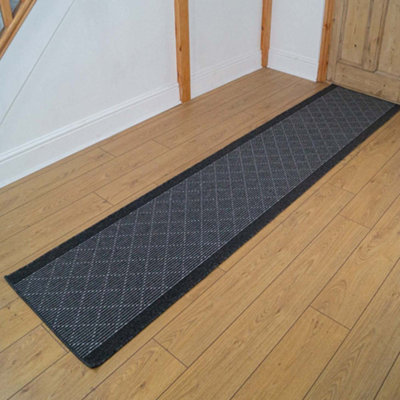runrug Carpet Runner - Non-Slip Hallway Runner - 510cm x 66cm - Boulevard, Black