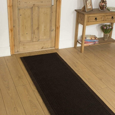 runrug Carpet Runner - Non-Slip Hallway Runner - 600cm x 66cm - Aztec, Dark Brown
