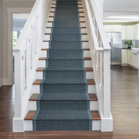 runrug Stair Carpet Runner - Non-Slip - 450cm x 66cm - Aztec, Grey