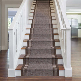 runrug Stair Carpet Runner - Non-Slip - 450cm x 66cm - Inca, Brown