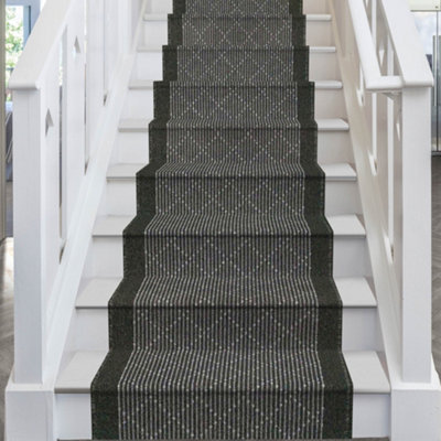 runrug Stair Carpet Runner - Non-Slip - 480cm x 66cm - Boulevard, Black