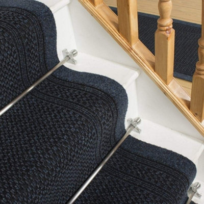 runrug Stair Carpet Runner - Non-Slip - 480cm x 80cm - Aztec, Blue